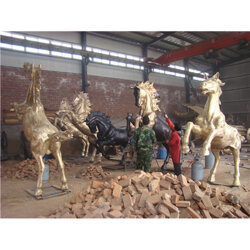 铸造铜马雕塑-铜雕马加工厂家-铜马雕塑